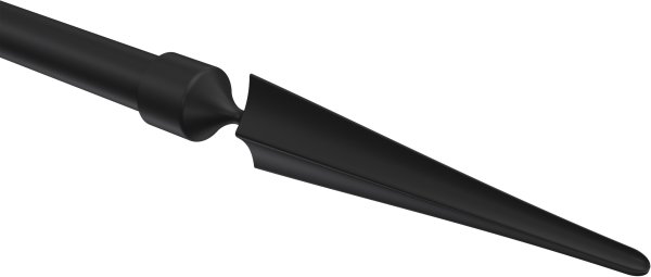 Endstücke Lorenzo (Speer) Schwarz für Gardinenstangen 16 mm Ø (2 Stück)