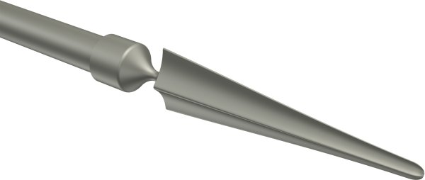 Endstücke Lorenzo (Speer) Chrom matt für Gardinenstangen 16 mm Ø (2 Stück)