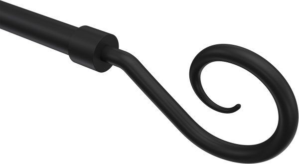 Endstücke Allegra (Spirale) Schwarz für Gardinenstangen 16 mm Ø (2 Stück)