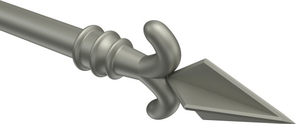 Endstücke Matteo (Pfeil) Chrom matt für Gardinenstangen 16 mm Ø (2 Stück)