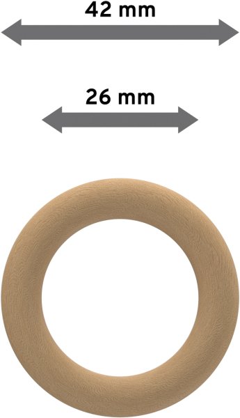Ringe (Rundringe) Buche lackiert Typ F16 für Gardinenstangen 16 mm Ø