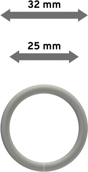 Ringe (Rundringe) Chrom matt Typ H16 für Gardinenstangen 16 mm Ø