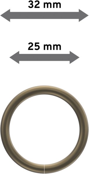 Ringe (Rundringe) Messing Antik Typ H16 für Gardinenstangen 16 mm Ø