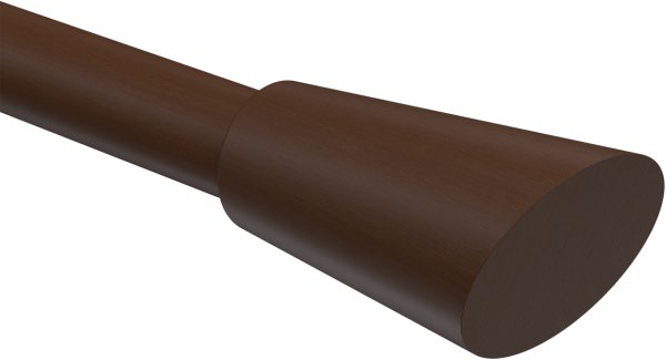 Endstücke Bero (Konus / Schräge) Nussbaum lackiert für Gardinenstangen 20 mm Ø (2 Stück)