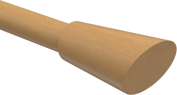 Endstücke Bero (Konus / Schräge) Buche lackiert für Gardinenstangen 20 mm Ø (2 Stück)