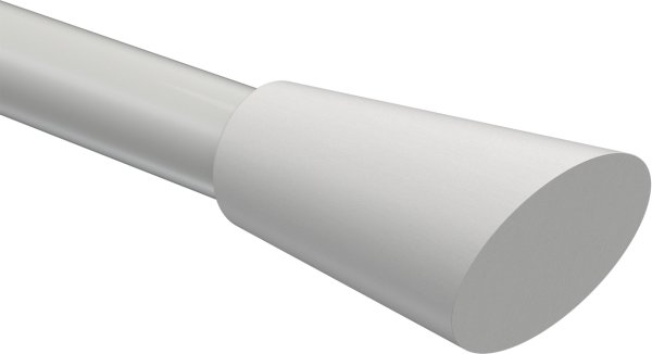 Endstücke Bero (Konus / Schräge) Weiß lackiert für Gardinenstangen 20 mm Ø (2 Stück)