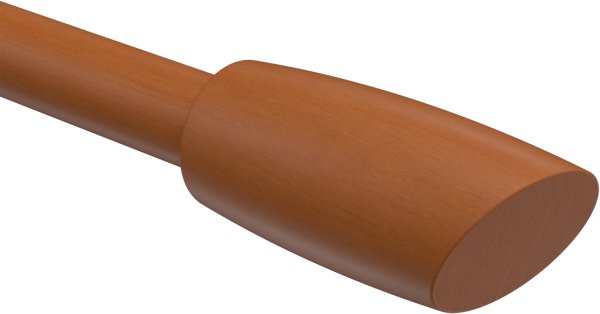 Endstücke Etta (Ellipse / Schräge) Kirschbaum lackiert für Gardinenstangen 20 mm Ø (2 Stück)