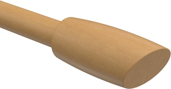 Endstücke Etta (Ellipse / Schräge) Buche lackiert für Gardinenstangen 20 mm Ø (2 Stück)