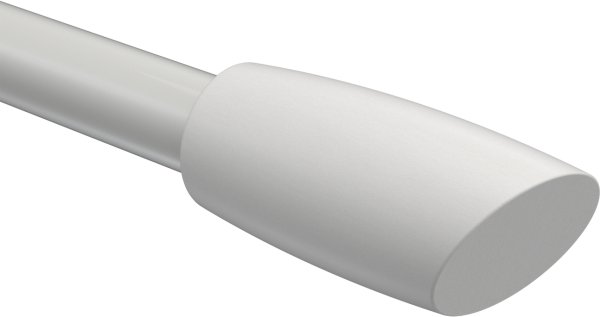 Endstücke Etta (Ellipse / Schräge) Weiß lackiert für Gardinenstangen 20 mm Ø (2 Stück)