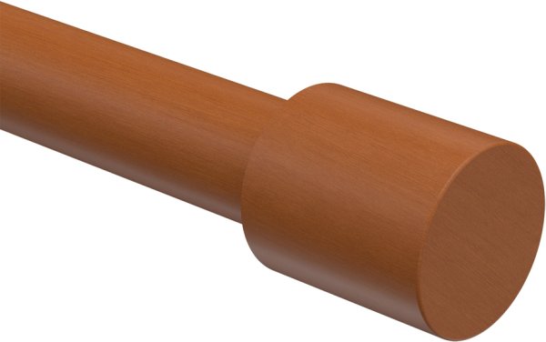 Endstücke Feta (Kappe) Kirschbaum lackiert für Gardinenstangen 20 mm Ø (2 Stück)