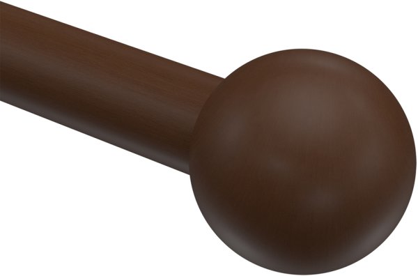 Endstücke Luina (Kugel) Nussbaum lackiert für Gardinenstangen 20 mm Ø (2 Stück)