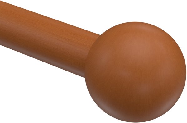 Endstücke Luina (Kugel) Kirschbaum lackiert für Gardinenstangen 20 mm Ø (2 Stück)