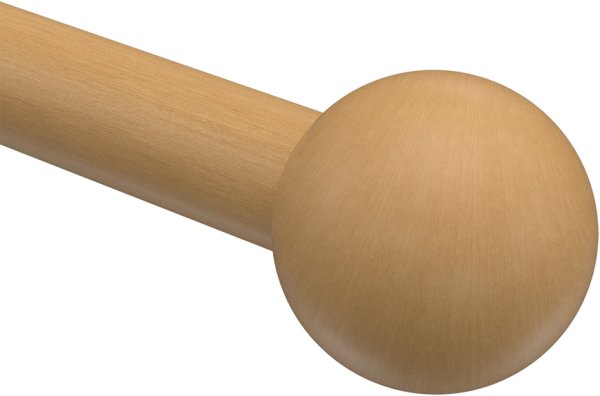 Endstücke Luina (Kugel) Buche lackiert für Gardinenstangen 20 mm Ø (2 Stück)
