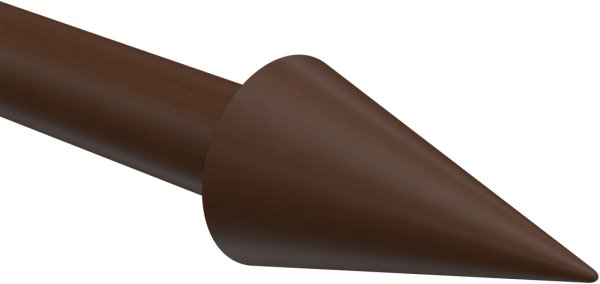 Endstücke Siveo (Kegel) Nussbaum lackiert für Gardinenstangen 20 mm Ø (2 Stück)