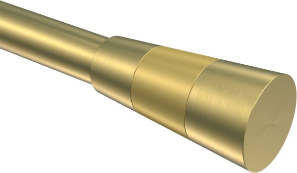 Endstücke Tanara (Konus) Messing-Optik / Satin-Gold für Gardinenstangen 20 mm Ø (2 Stück)