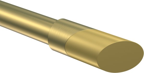Endstücke Verano (Schräge) Messing-Optik / Satin-Gold für Gardinenstangen 20 mm Ø (2 Stück)