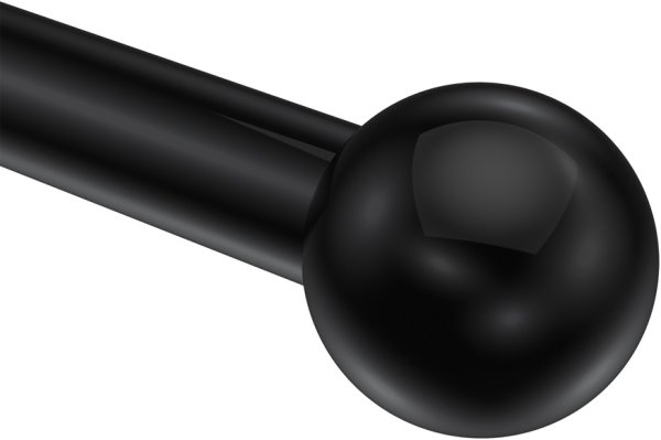 Endstücke Luino (Kugel) Schwarz für Gardinenstangen 20 mm Ø (2 Stück)