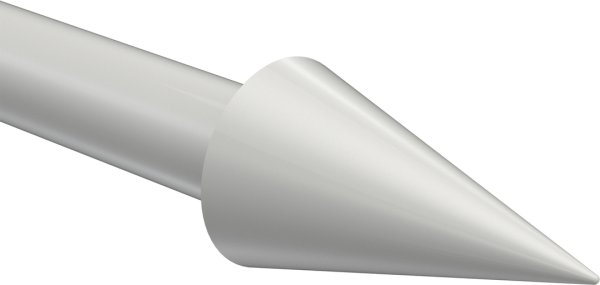 Endstücke Savio (Kegel) Weiß für Gardinenstangen 20 mm Ø (2 Stück)