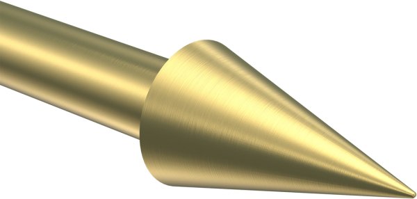 Endstücke Savio (Kegel) Messing-Optik für Gardinenstangen 20 mm Ø (2 Stück)