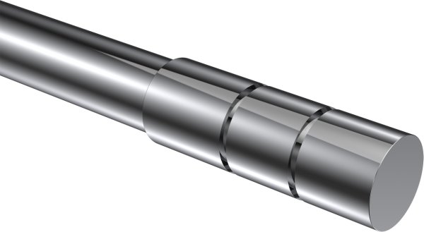 Endstücke Elanto (Rillenzylinder) Chrom für Gardinenstangen 20 mm Ø (2 Stück)