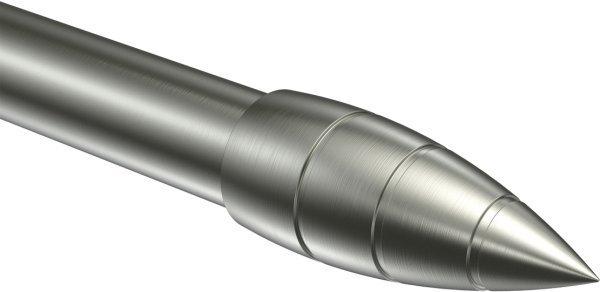 Endstücke Samanto (Rillenpatrone) Edelstahl-Optik für Gardinenstangen 20 mm Ø (2 Stück)