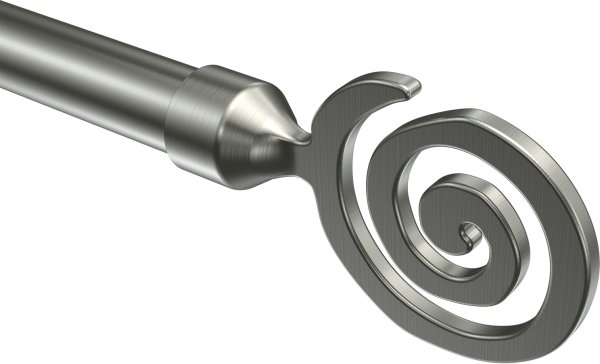 Endstücke Galaxa (Spirale) Edelstahl-Optik für Gardinenstangen 20 mm Ø (2 Stück)
