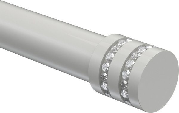 Endstücke Estana (Kappe Glitzer) Weiß für Gardinenstangen 20 mm Ø (2 Stück)