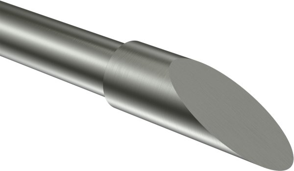 Endstücke Nevia (Schräge) Edelstahl für Gardinenstangen 20 mm Ø (2 Stück)