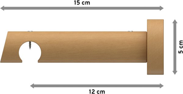 Träger Talent Buche lackiert 1-läufig 12 cm für Innenlaufstangen 20 mm Ø