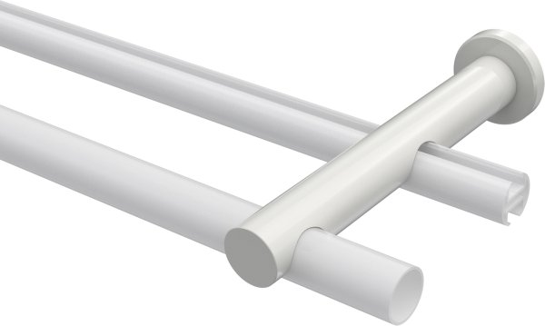 Träger Platon Weiß 2-läufig 7,5 und 14,5 cm für Gardinenstangen 20 mm Ø