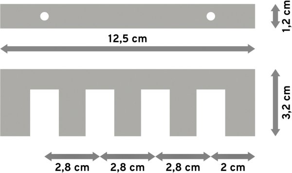 Deckenträger Smartline Weiß 4-läufig 1 cm für Innenlaufstangen 14x35 mm