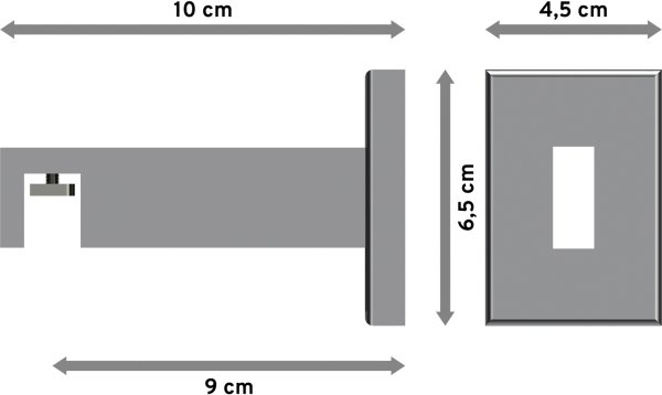 Träger Smartline Chrom 1-läufig 9 cm für Innenlaufstangen 14x35 mm