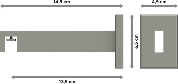 Träger Smartline Edelstahl-Optik 1-läufig 13,5 cm für Innenlaufstangen 14x35 mm