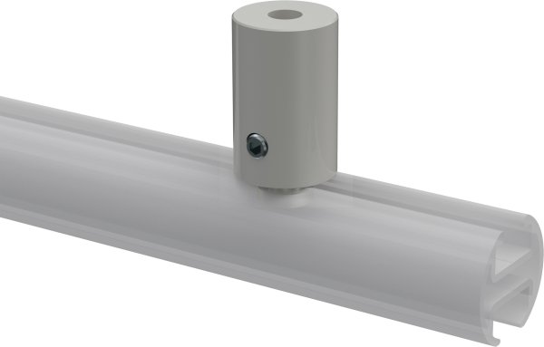 Deckenträger Sonius Weiß 1-läufig 2,5 cm für Innenlaufstangen 20 mm Ø / 14x35 mm (2 Stück)