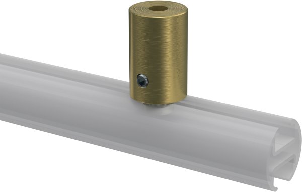 Deckenträger Sonius Messing-Optik 1-läufig 2,5 cm für Innenlaufstangen 20 mm Ø (2 Stück)