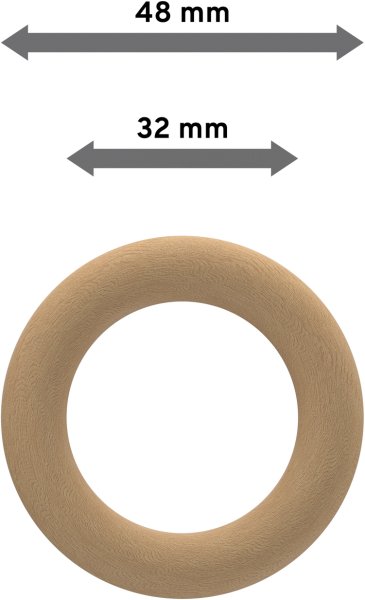 Ringe (Rundringe) Buche lackiert Typ F20 für Gardinenstangen 20 mm Ø
