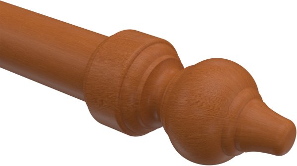 Endstücke Rondo (Rillenform) Kirschbaum lackiert für Gardinenstangen 28 mm Ø (2 Stück)