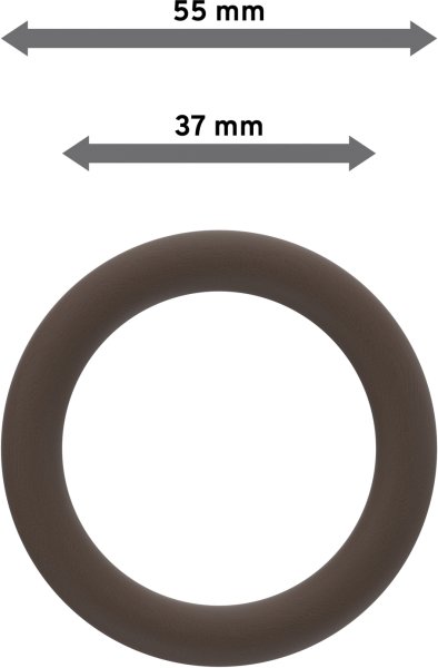 Ringe (Rundringe) Nussbaum lackiert Typ A28 für Gardinenstangen 28 mm Ø