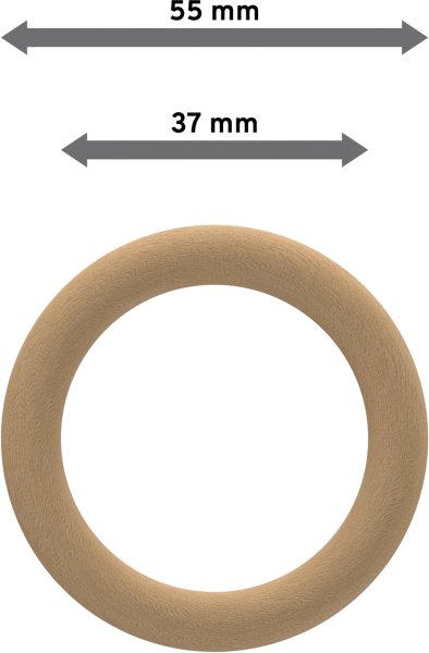 Ringe (Rundringe) Buche lackiert Typ A28 für Gardinenstangen 28 mm Ø