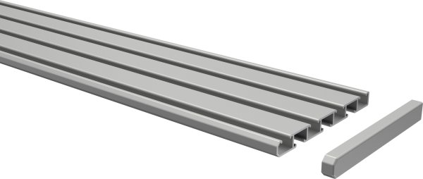 Gardinenschiene Aluminium 3- / 4-läufig SLIMLINE Silbergrau