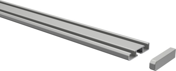 Gardinenschiene Aluminium 1- / 2-läufig SLIMLINE Silbergrau