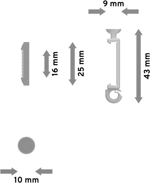 Paneelwagen Universal Easyslide Aluminium mit Klettband Weiß
