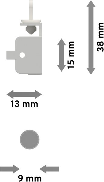 Paneelwagen Universal Fastfix Kunststoff mit Klettband 60 cm Weiß