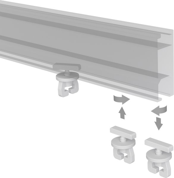Gardinen-Feststeller / Gardinenstopper für Innenlaufstangen / Gardinenschienen (2 Stück)