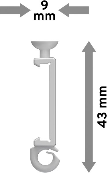 Paneelclipse mit Gleitkopf Kunststoff für Paneelwagen Universal Easyslide (2 Stück)