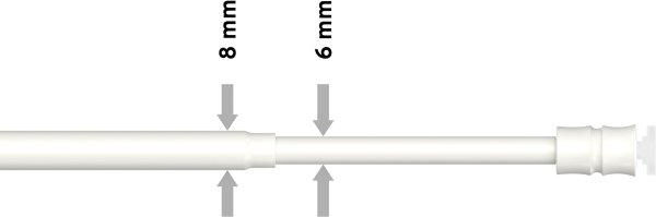 Klemmstange Metall / Kunststoff 8/6 mm Ø Flexo Weiß ausdrehbar