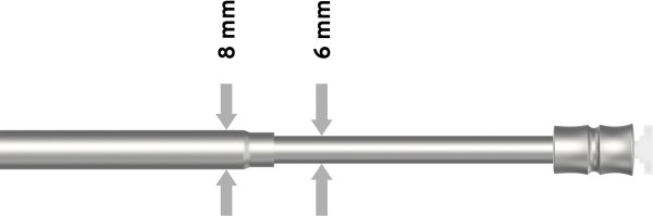 Klemmstange Metall / Kunststoff 8/6 mm Ø Flexo Silbergrau ausdrehbar