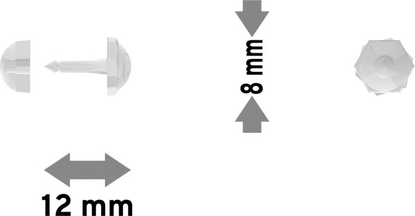 Faltenstecker für Gardinen / Feinstores Kunststoff Glasklar (50 Stück)