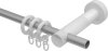 Gardinenstange Metall / Holz 16 mm Ø ADRIAN - Pin Silbergrau / Buche lackiert 100 cm