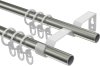 Gardinenstange Metall 16 mm Ø 2-läufig OLYMP - Lorenzo Edelstahl-Optik / Messing Antik 100 cm